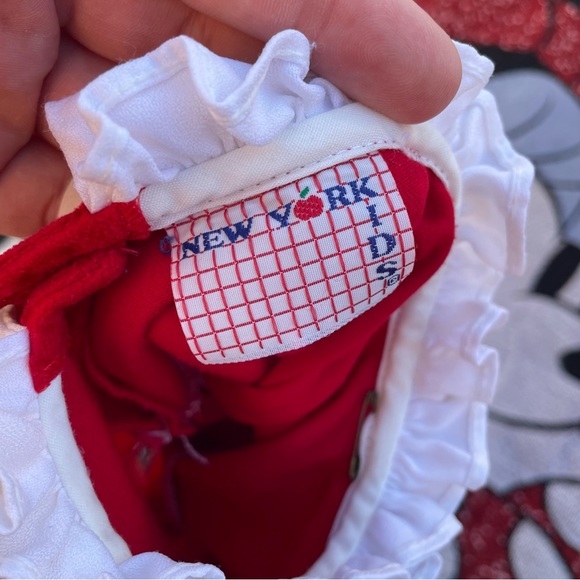 VTG NEW YORK KIDS RED VELVET SMOCKED COLLARED CHRISTMAS HOLIDAY DRESS SIZE 4T - Picture 6 of 7